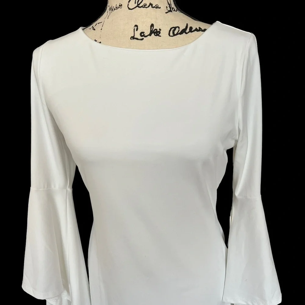 Susana monaco Bell sleeve mini dress ladies size large sugar white - Picture 3 of 7